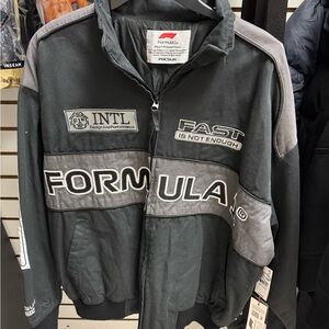 PacSun Formula Black and Gray Bomber Jacket